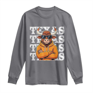 TFL Football Lover Long Sleeve Shirt Vintage Orange Cow Sunglasses Game Day TS11 Charcoal Print Your Wear