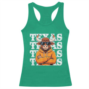 Texas Fan Racerback Tank Top Longhorns Cow Texas Pride Sport Lover TS11 Irish Green Print Your Wear