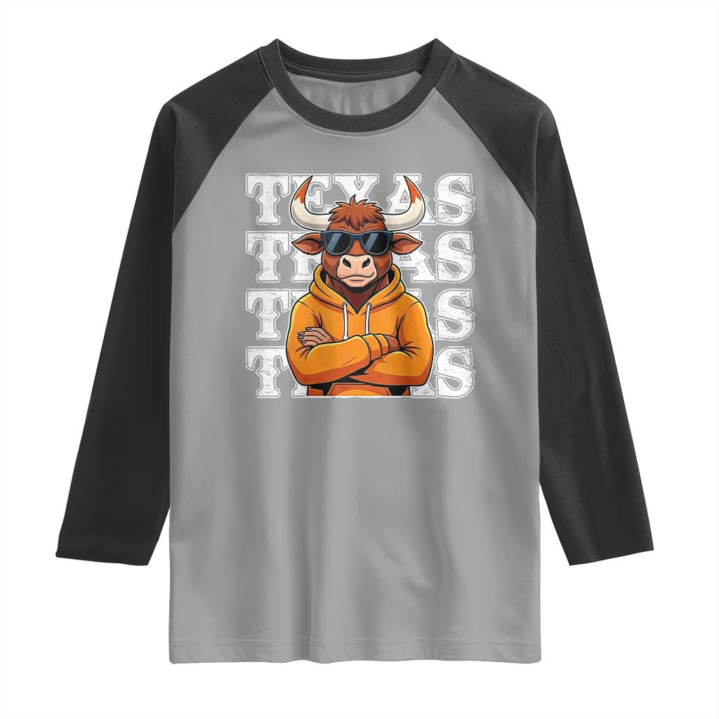 TFL Football Lover Raglan Shirt Vintage Orange Cow Sunglasses Game Day TS11 Sport Gray Black Print Your Wear