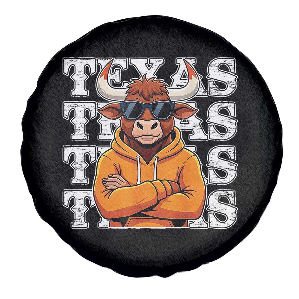 TFL Football Lover Spare Tire Cover Vintage Orange Cow Sunglasses Game Day TS11 Print Your Wear