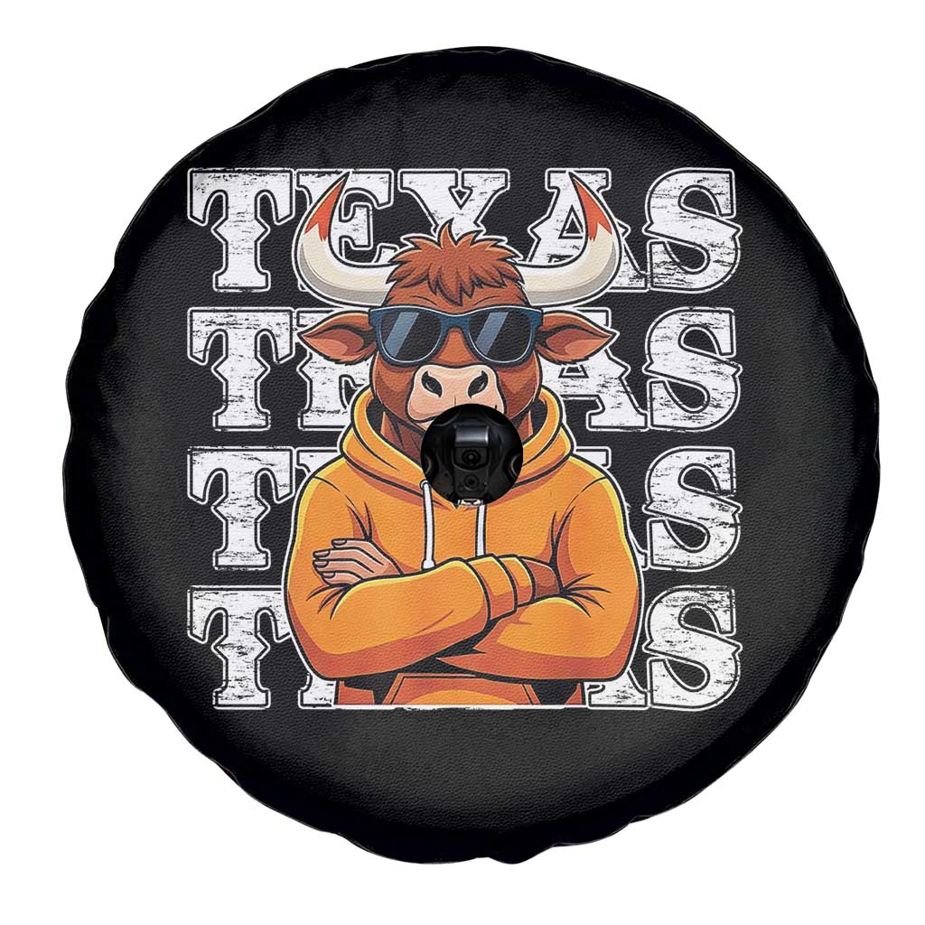 TFL Football Lover Spare Tire Cover Vintage Orange Cow Sunglasses Game Day TS11 Print Your Wear