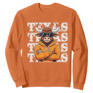 Texas Fan Sweatshirt Longhorns Cow Texas Pride Sport Lover TS11 Orange Print Your Wear