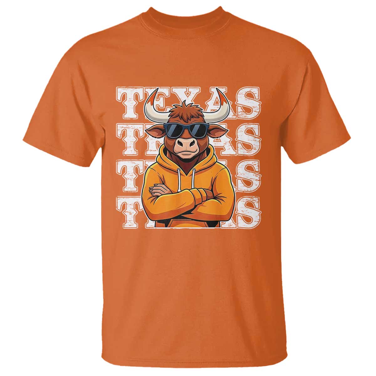 Texas Fan T Shirt Longhorns Cow Texas Pride Sport Lover TS11 Orange Print Your Wear