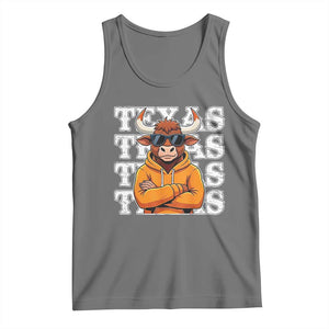 TFL Football Lover Tank Top Vintage Orange Cow Sunglasses Game Day TS11 Black Heather Print Your Wear