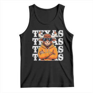 Texas Fan Tank Top Longhorns Cow Texas Pride Sport Lover TS11 Black Print Your Wear