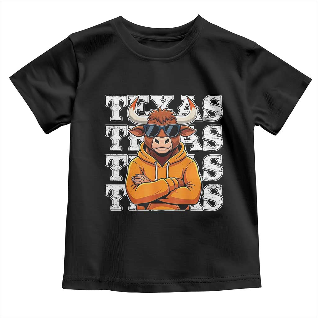 TFL Football Lover Toddler T Shirt Vintage Orange Cow Sunglasses Game Day TS11 Black Print Your Wear