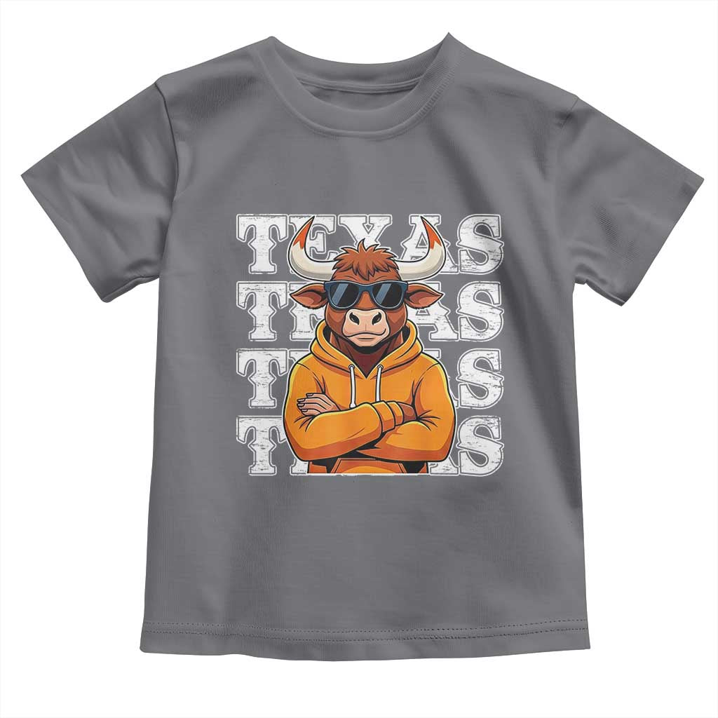 TFL Football Lover Toddler T Shirt Vintage Orange Cow Sunglasses Game Day TS11 Charcoal Print Your Wear