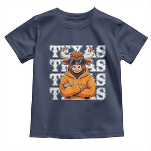 TFL Football Lover Toddler T Shirt Vintage Orange Cow Sunglasses Game Day TS11 Navy Print Your Wear