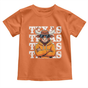 TFL Football Lover Toddler T Shirt Vintage Orange Cow Sunglasses Game Day TS11 Orange Print Your Wear