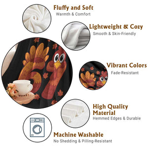 67 Thanksgiving Throw Blanket Funny Turkey Thanksgiving Six Seven Meme TS11 Print Your Wear