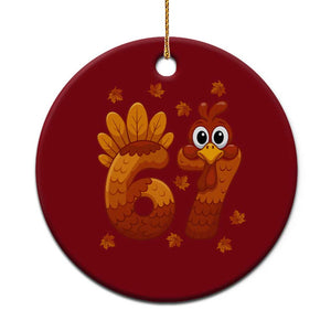 67 Thanksgiving Ceramic Ornament Funny Turkey Thanksgiving Six Seven Meme TS11 1pc Red Print Your Wear