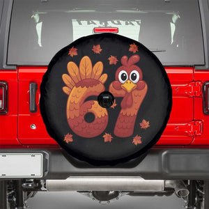 67 Thanksgiving Spare Tire Cover Funny Turkey Thanksgiving Six Seven Meme TS11 Black Print Your Wear