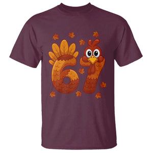 67 Thanksgiving T Shirt Funny Turkey Thanksgiving Six Seven Meme TS11 Maroon Print Your Wear