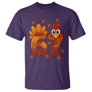 67 Thanksgiving T Shirt Funny Turkey Thanksgiving Six Seven Meme TS11 Purple Print Your Wear
