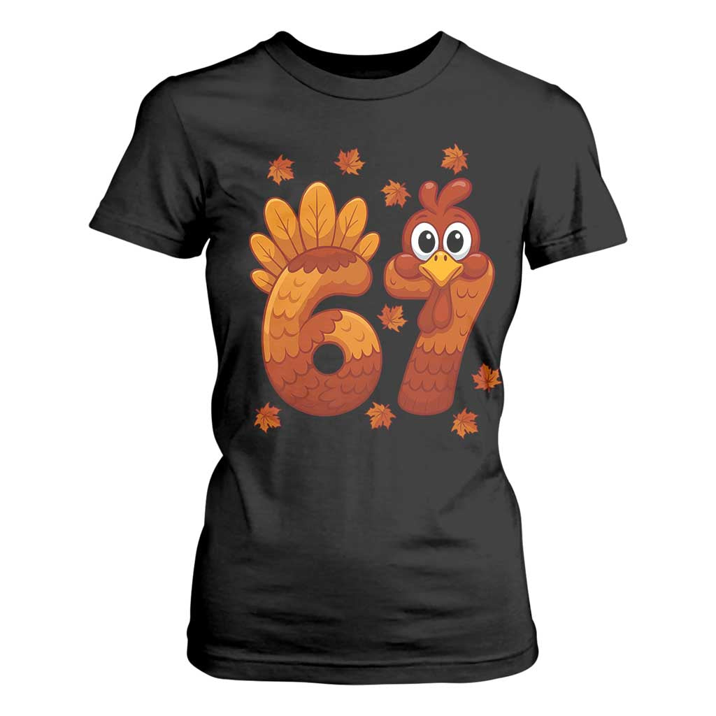 67 Thanksgiving T Shirt For Women Funny Turkey Thanksgiving Six Seven Meme TS11 Black Print Your Wear