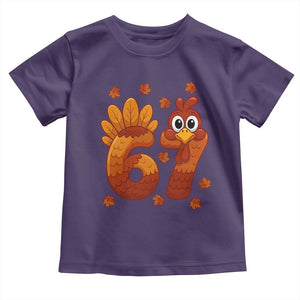 67 Thanksgiving Toddler T Shirt Funny Turkey Thanksgiving Six Seven Meme TS11 Purple Print Your Wear