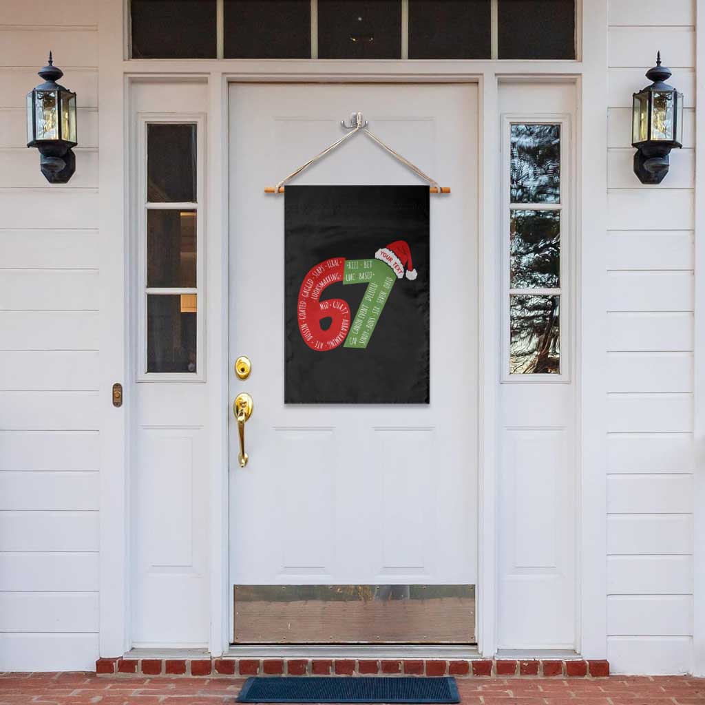 Personalized 67 Christmas Garden Flag Custom Text Rizz Aura Farming Six Seven Meme Gen Alpha TS11 Print Your Wear