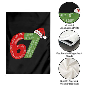 Personalized 67 Christmas Garden Flag Custom Text Rizz Aura Farming Six Seven Meme Gen Alpha TS11 Print Your Wear