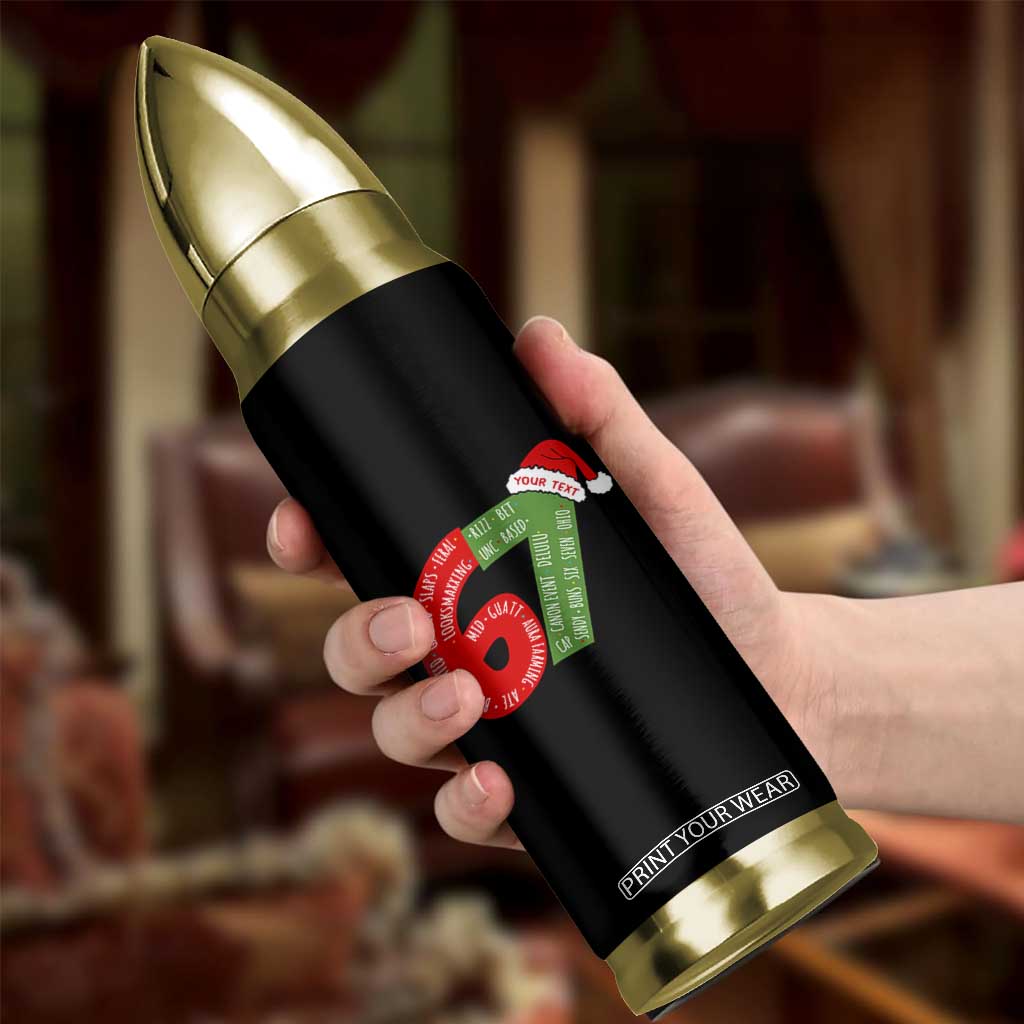 Personalized 67 Christmas Bullet Tumbler Custom Text Rizz Aura Farming Six Seven Meme Gen Alpha TS11 Print Your Wear