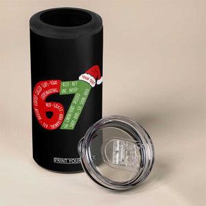 Personalized 67 Christmas 4 in 1 Can Cooler Tumbler Custom Text Rizz Aura Farming Six Seven Meme Gen Alpha TS11 Print Your Wear