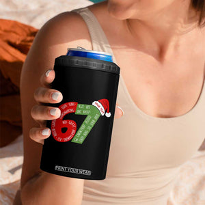 Personalized 67 Christmas 4 in 1 Can Cooler Tumbler Custom Text Rizz Aura Farming Six Seven Meme Gen Alpha TS11 Print Your Wear
