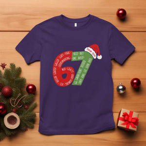 Personalized 67 Christmas T Shirt Custom Text Rizz Aura Farming Six Seven Meme Gen Alpha TS11 Purple Print Your Wear
