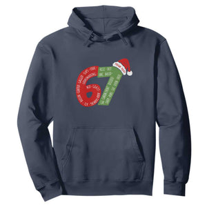 Personalized 67 Christmas Hoodie Custom Text Rizz Aura Farming Six Seven Meme Gen Alpha TS11 Navy Print Your Wear