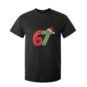 Personalized 67 Christmas T Shirt For Kid Custom Text Rizz Aura Farming Six Seven Meme Gen Alpha TS11 Black Print Your Wear