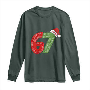 Personalized 67 Christmas Long Sleeve Shirt Custom Text Rizz Aura Farming Six Seven Meme Gen Alpha TS11 Dark Forest Green Print Your Wear