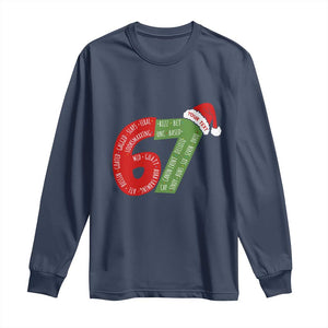 Personalized 67 Christmas Long Sleeve Shirt Custom Text Rizz Aura Farming Six Seven Meme Gen Alpha TS11 Navy Print Your Wear