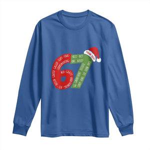 Personalized 67 Christmas Long Sleeve Shirt Custom Text Rizz Aura Farming Six Seven Meme Gen Alpha TS11 Royal Blue Print Your Wear