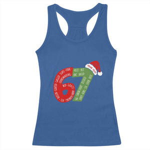 Personalized 67 Christmas Racerback Tank Top Custom Text Rizz Aura Farming Six Seven Meme Gen Alpha TS11 Royal Blue Print Your Wear