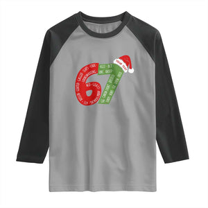 Personalized 67 Christmas Raglan Shirt Custom Text Rizz Aura Farming Six Seven Meme Gen Alpha TS11 Sport Gray Black Print Your Wear