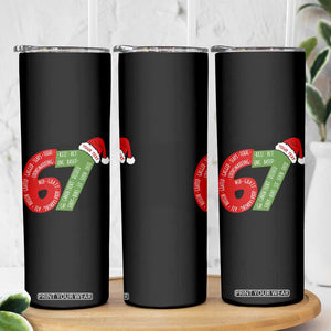 Personalized 67 Christmas Skinny Tumbler Custom Text Rizz Aura Farming Six Seven Meme Gen Alpha TS11 Print Your Wear