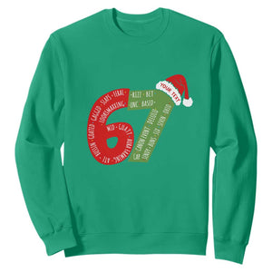 Personalized 67 Christmas Sweatshirt Custom Text Rizz Aura Farming Six Seven Meme Gen Alpha TS11 Irish Green Print Your Wear