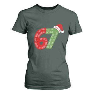 Personalized 67 Christmas T Shirt For Women Custom Text Rizz Aura Farming Six Seven Meme Gen Alpha TS11 Dark Forest Green Print Your Wear