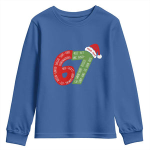 Personalized 67 Christmas Youth Sweatshirt Custom Text Rizz Aura Farming Six Seven Meme Gen Alpha TS11 Royal Blue Print Your Wear