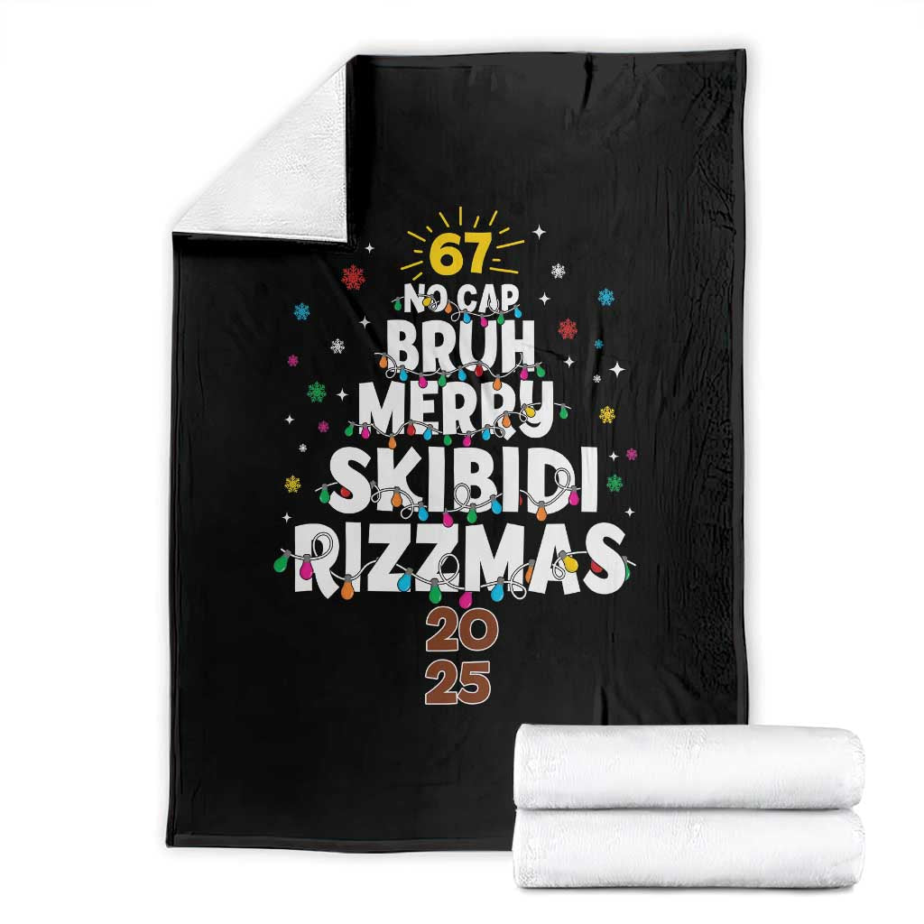 Funny Christmas Six Seven Meme Throw Blanket 67 No Cap Bruh Merry Skibidi Rizzmas 2025 TS11 Black Print Your Wear