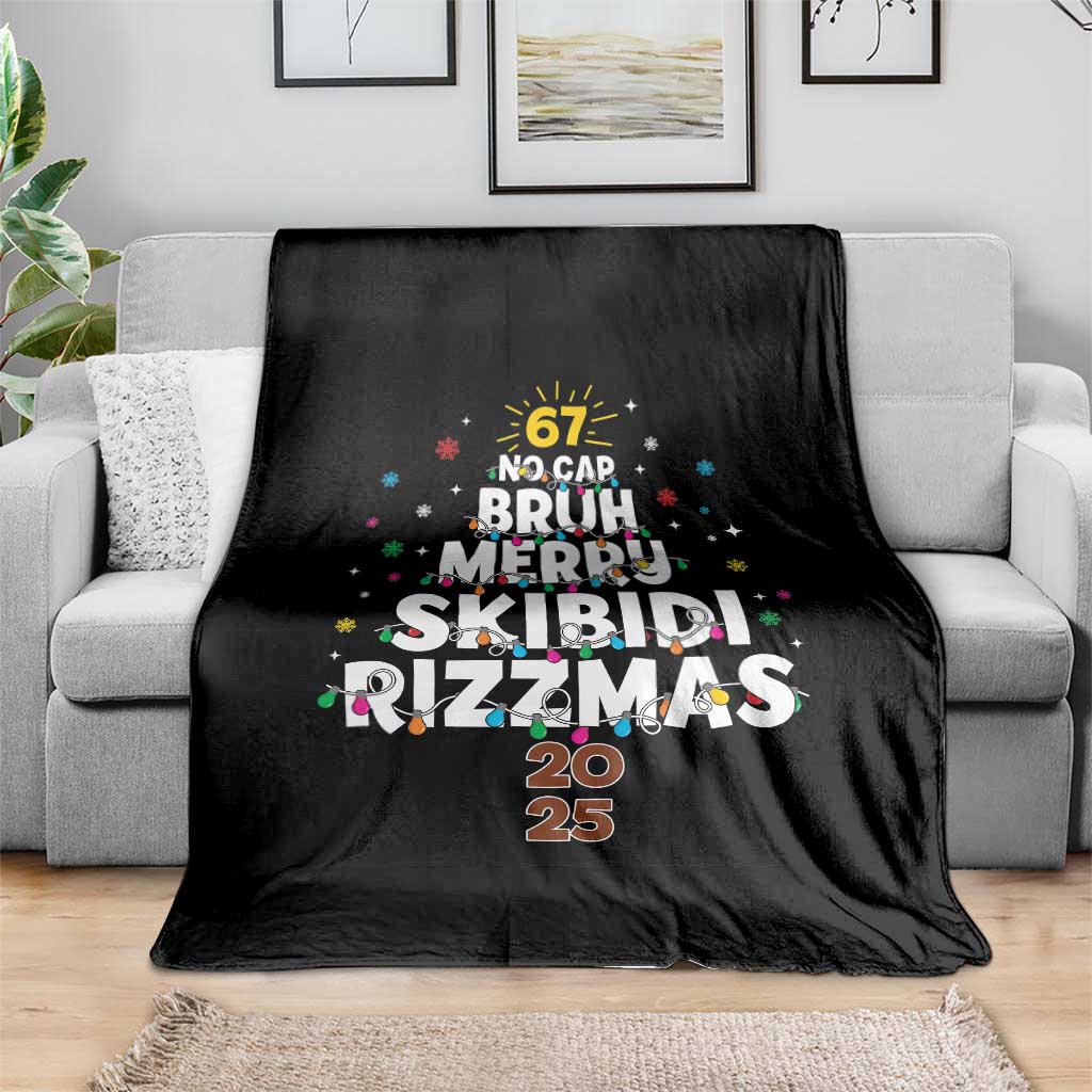 Funny Christmas Six Seven Meme Throw Blanket 67 No Cap Bruh Merry Skibidi Rizzmas 2025 TS11 Print Your Wear
