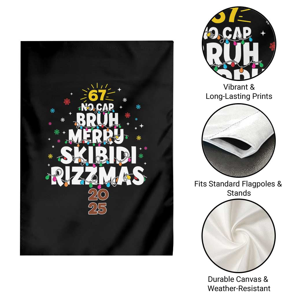 Funny Christmas Six Seven Meme Garden Flag 67 No Cap Bruh Merry Skibidi Rizzmas 2025 TS11 Print Your Wear