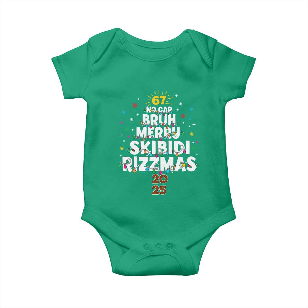 Funny Christmas Six Seven Meme Baby Onesie 67 No Cap Bruh Merry Skibidi Rizzmas 2025 TS11 Irish Green Print Your Wear