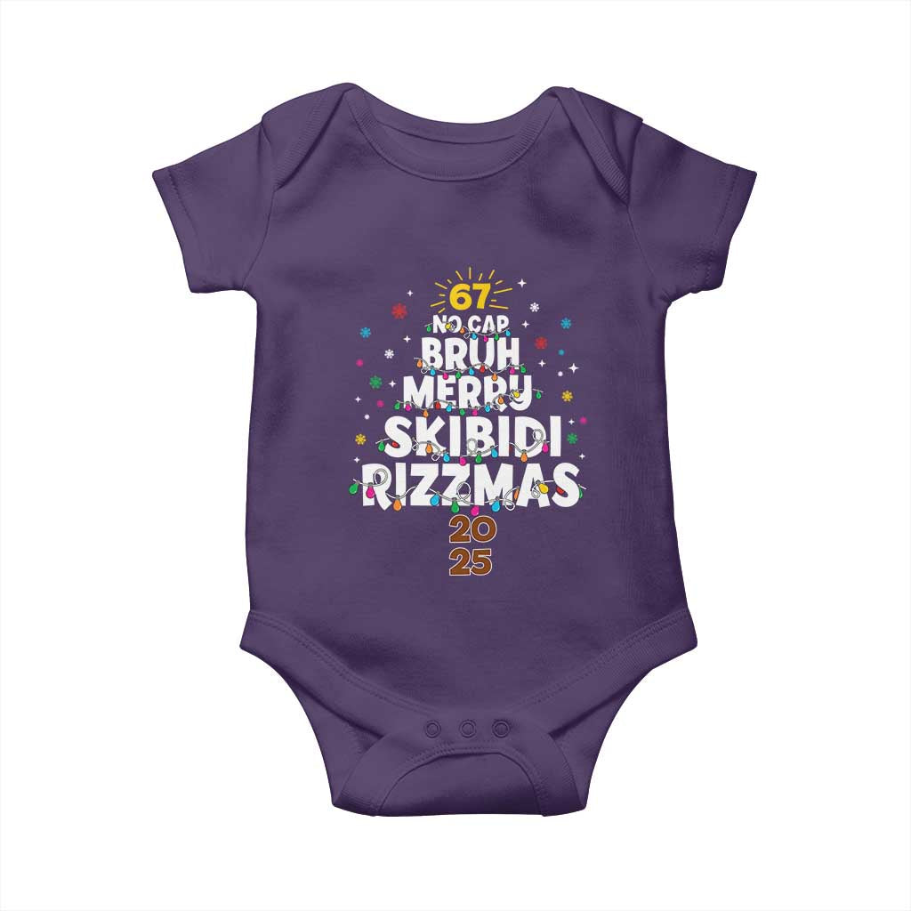 Funny Christmas Six Seven Meme Baby Onesie 67 No Cap Bruh Merry Skibidi Rizzmas 2025 TS11 Purple Print Your Wear