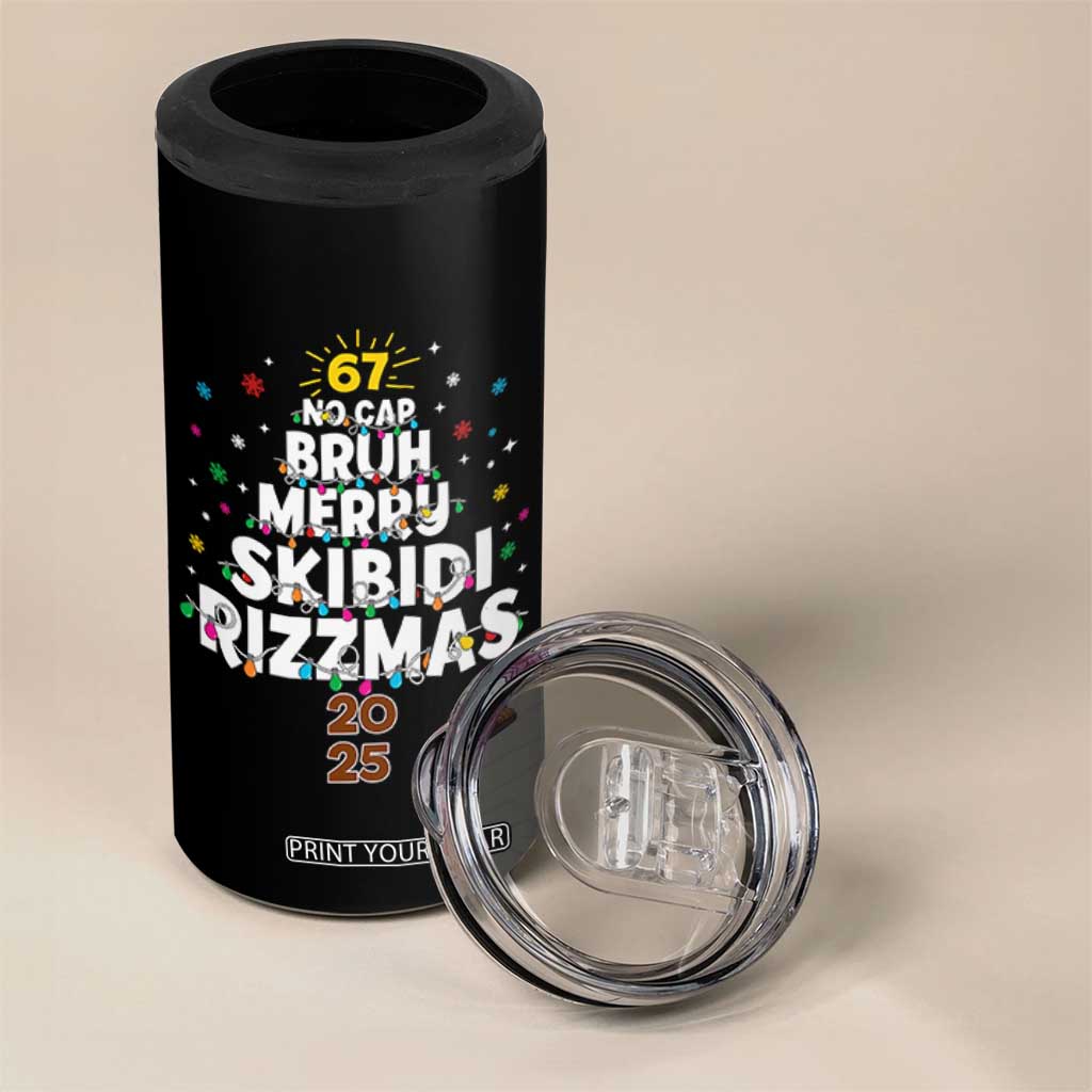 Funny Christmas Six Seven Meme 4 in 1 Can Cooler Tumbler 67 No Cap Bruh Merry Skibidi Rizzmas 2025 TS11 Print Your Wear