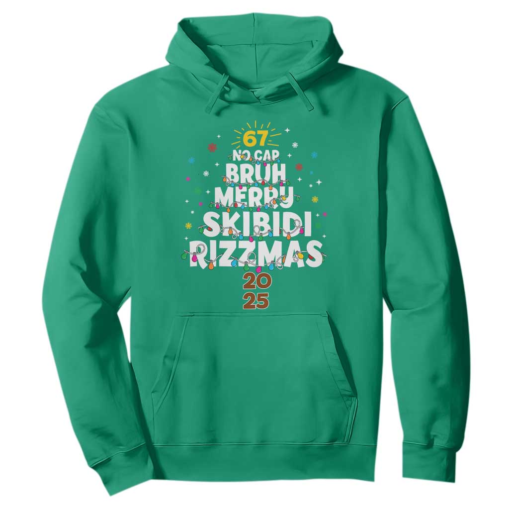 Funny Christmas Six Seven Meme Hoodie 67 No Cap Bruh Merry Skibidi Rizzmas 2025 TS11 Irish Green Print Your Wear