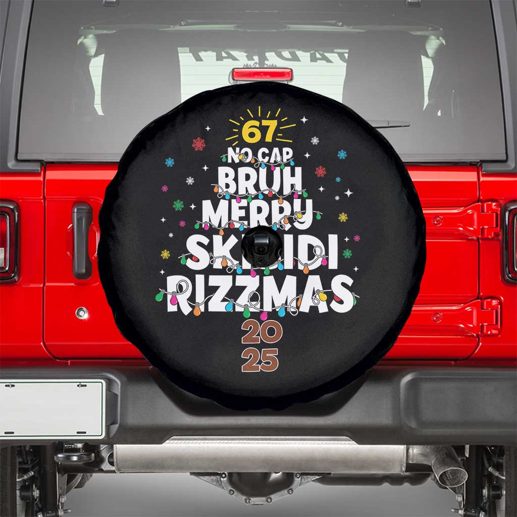 Funny Christmas Six Seven Meme Spare Tire Cover 67 No Cap Bruh Merry Skibidi Rizzmas 2025 TS11 Black Print Your Wear