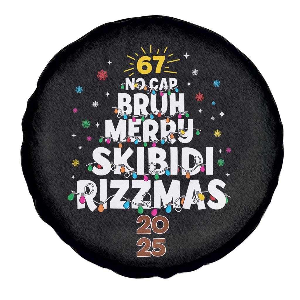 Funny Christmas Six Seven Meme Spare Tire Cover 67 No Cap Bruh Merry Skibidi Rizzmas 2025 TS11 Print Your Wear