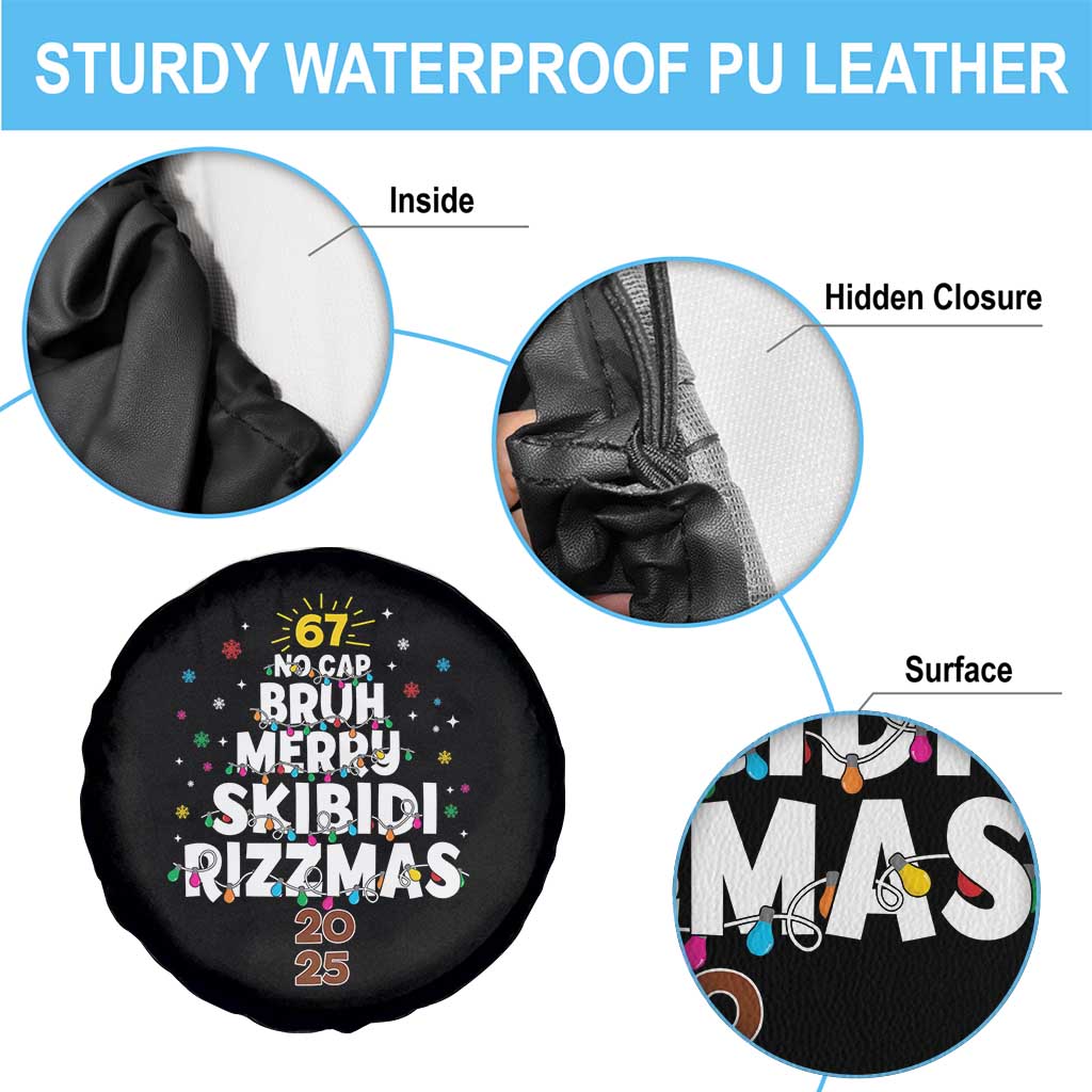 Funny Christmas Six Seven Meme Spare Tire Cover 67 No Cap Bruh Merry Skibidi Rizzmas 2025 TS11 Print Your Wear