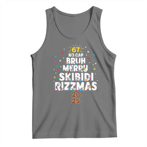 Funny Christmas Six Seven Meme Tank Top 67 No Cap Bruh Merry Skibidi Rizzmas 2025 TS11 Black Heather Print Your Wear