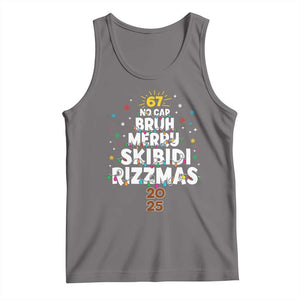 Funny Christmas Six Seven Meme Tank Top 67 No Cap Bruh Merry Skibidi Rizzmas 2025 TS11 Deep Heather Print Your Wear