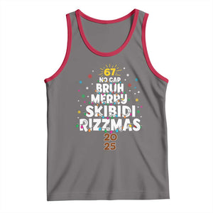 Funny Christmas Six Seven Meme Tank Top 67 No Cap Bruh Merry Skibidi Rizzmas 2025 TS11 Deep Heather Red Print Your Wear